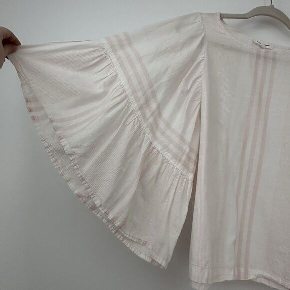 Beachlunchlounge BLL Womens XS Cassandra Oversized Bell Sleeve Pink Blouse Top - Picture 3 of 6